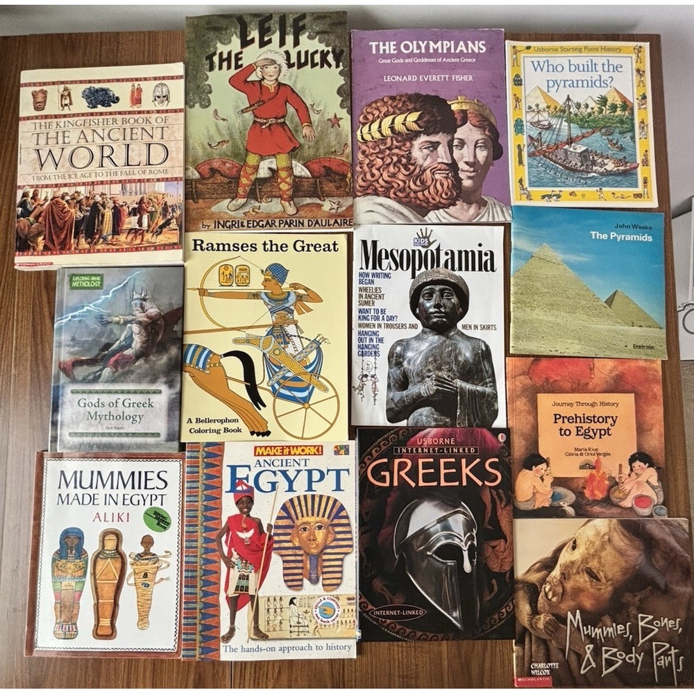 Kids Books Ancient Egypt, Greek, Rome History Lot Of 13 Homeschool Education